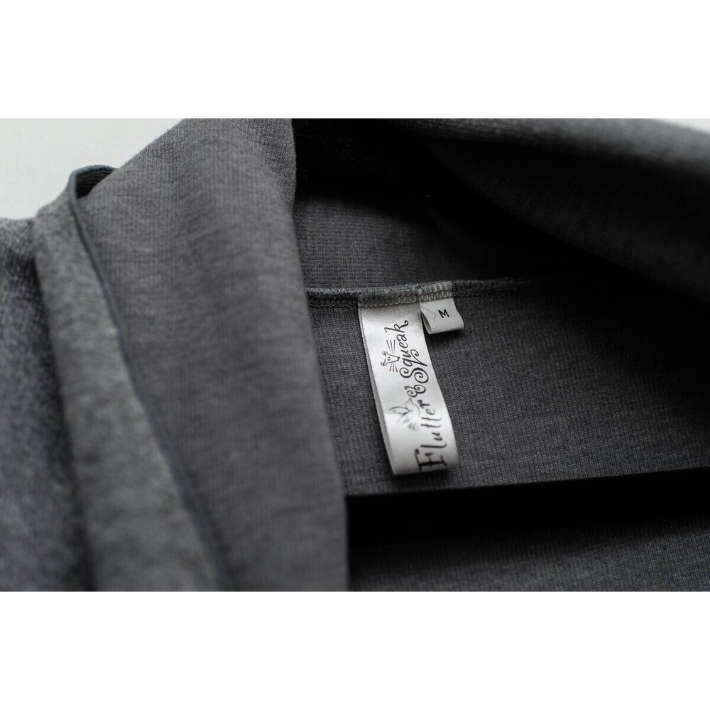 Flutter Squeak Gray Open Cardigan Asymmetrical M … - image 2